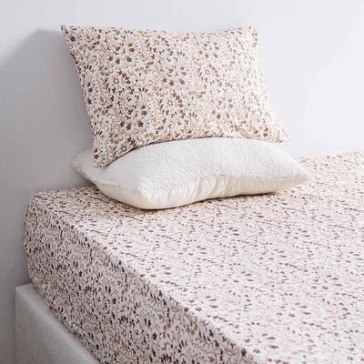 Albany Single Bed Fitted Sheet Set 120X200+30 Cm/50X75+15 Cm Paisley Ochre (ANU-DUB-031 A)