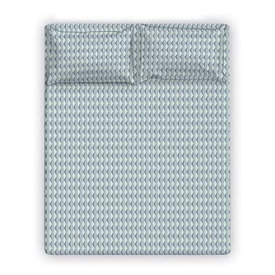 Albany Single Bed Fitted Sheet Set 120X200+30 Cm/50X75+15 Cm Misty Blue (ANU-DUB-037 A)