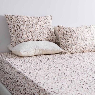 Albany Queen Bed Fitted Sheet Set 160X200+30 Cm/50X75+15 Cm Paisley Ochre (ANU-DUB-031 B)