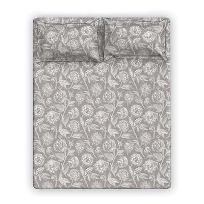 Albany Queen Bed Fitted Sheet Set 160X200+30 Cm/50X75+15 Cm Dahlia Silver (ANU-DUB-033 B)