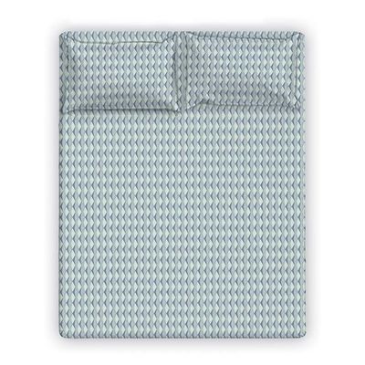 Albany Queen Bed Fitted Sheet Set 160X200+30 Cm/50X75+15 Cm Misty Blue (ANU-DUB-037 B)