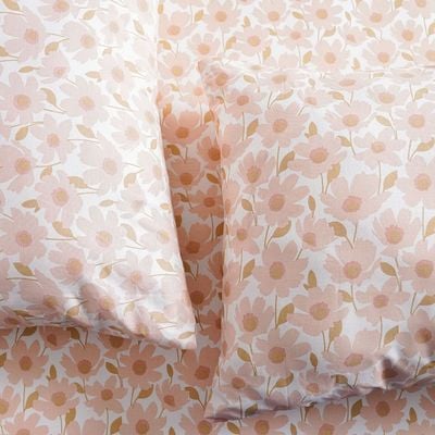 Albany Fitted Queen Bed Sheet Set - Florida Pink - 160X200+30 cm/50x75+15 Cm (ANU-DUB-038 B)