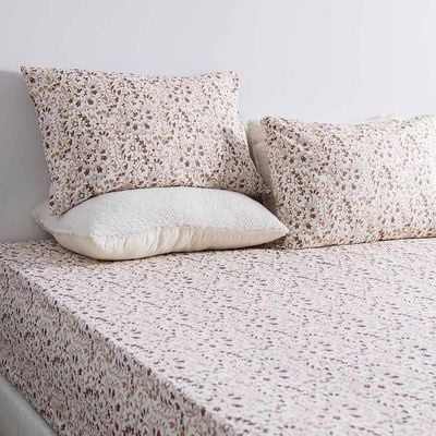 Albany Fitted Super King Bed Sheet Set - Paisley Ochre - 200x200+30 cm/50x75+15 cm (ANU-DUB-031 D)