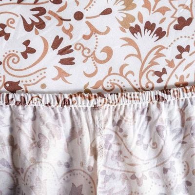 Albany Fitted Super King Bed Sheet Set - Paisley Ochre - 200x200+30 cm/50x75+15 cm (ANU-DUB-031 D)