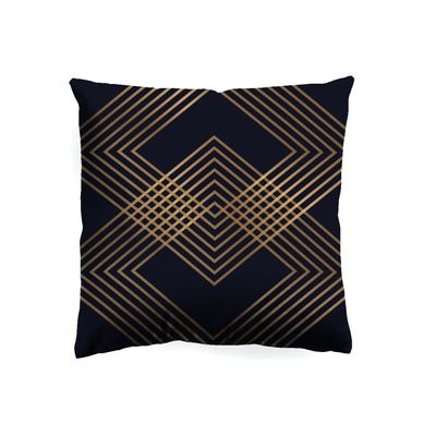 Majestic Filled Digital Printed Cushion-Navy/Gold 45X45 Cm