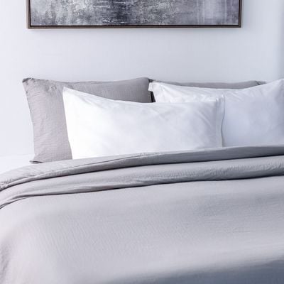 Mystique Double Gauze Super King Size Comforter BIAB Set of 6-260x260CM-Grey/White