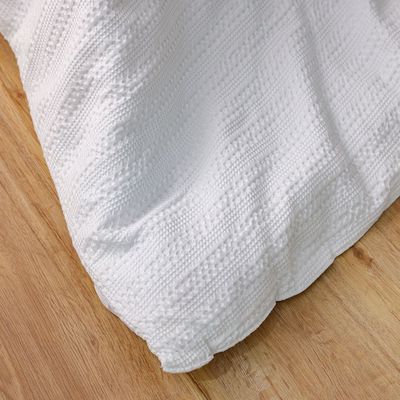 Mystique Waffle Dobby King Size Comforter BIAB Set of 6-240x260CM-White/Grey