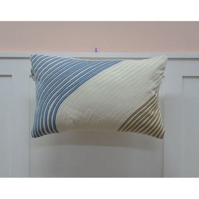 Gleam Cotton Velvet Cushion With Aari Work/Machine Embed Off White 30X50Cm (Fsi/11)