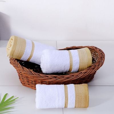 Reinheart Face Towel White/Gold 33X33Cm (DANRHRTFCC4)