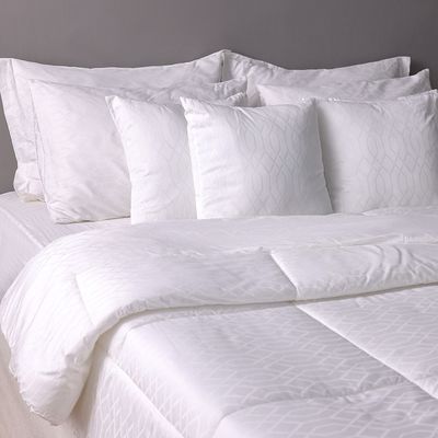 Indulgence 10PCS King Comforter Set 240x260Cm White (D-157)