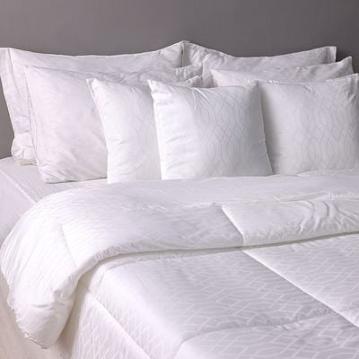 Indulgence 10-Pc Super King Comforter Set 260x260Cm White (D-157)