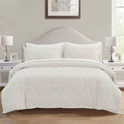 Aw24-Mystique 6 Pcs Super King Comforter Set-260X260Cm Off White (Vistacom-004)