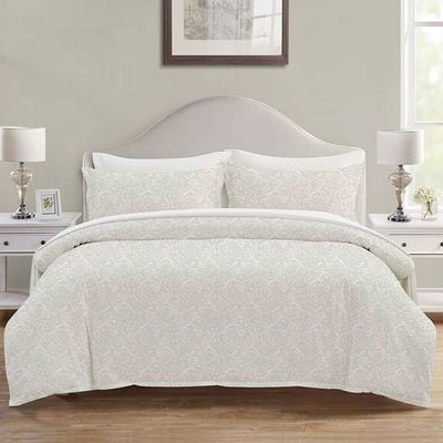 Aw24-Mystique 6 Pcs King Comforter Set-240X260Cm White (Vistacom-008)