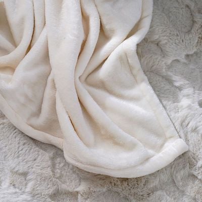 Micro Flannel Blankets Double 220X240Cm Ivory