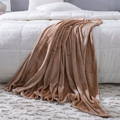 Micro Flannel Blankets Single 150X220Cm Beige