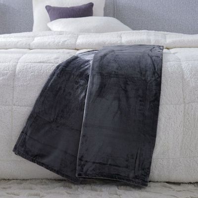 Micro Flannel Blankets Single 150X220Cm Silver