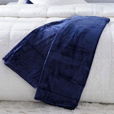 Micro Flannel Blankets Single 150X220Cm Navy