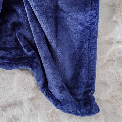 Micro Flannel Blankets Double 220X240Cm Navy