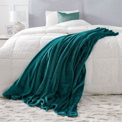 Micro Flannel Blankets Single 150X220Cm Green