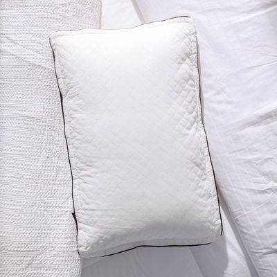 Repose Quilted Pillow - Brown - 74x48 cm