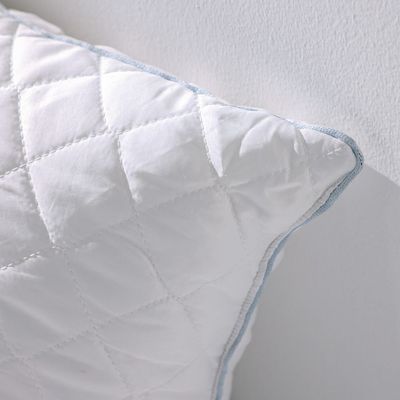 Repose Striped Quilted Pillow - White - 50x75 cm