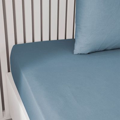 Pristine Fit 144Tc Single Fitted Sheet Light Blue 90X200Cm