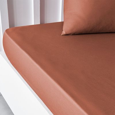 Pristine Fit 144Tc Single Fitted Sheet Light Brown 90X200Cm