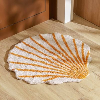 Dazzle Shell-Shaped Doormat - Yellow/Ivory