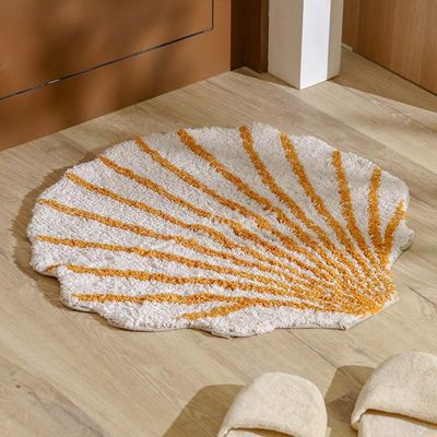 Dazzle Shell-Shaped Doormat - Yellow/Ivory