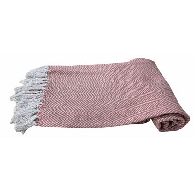 Takisha Zig Zag Woven Throw Pink (Se/Th-140118)