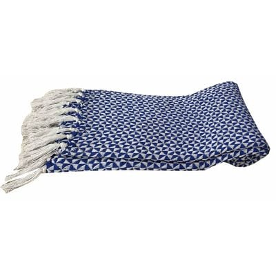 Takisha Geometric Woven Throw Blue (Se/Th-140135)