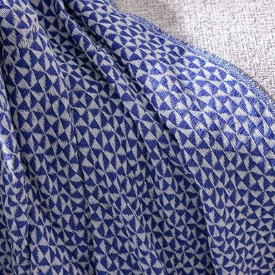 Takisha Geometric Woven Throw - Blue 