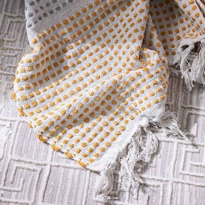 Takisha Striped Woven Throw - Grey 