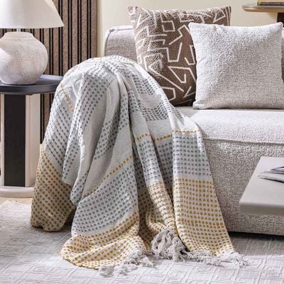 Takisha Striped Woven Throw Grey (Se/Th-140140)