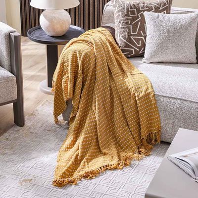 Takisha Woven Throw - Yellow