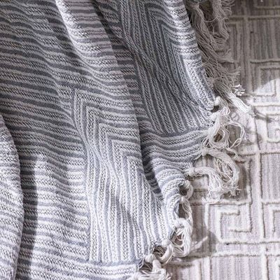 Takisha Jacquard Woven Throw - Beige 