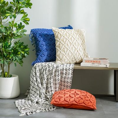 Dreamy Macramé Cushion - Blue