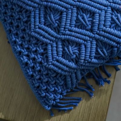 Dreamy Macramé Cushion - Blue