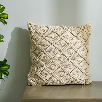 Dreamy Macramé Cushion - Beige