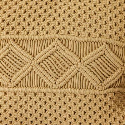 Dreamy Macramé Cushion - Yellow