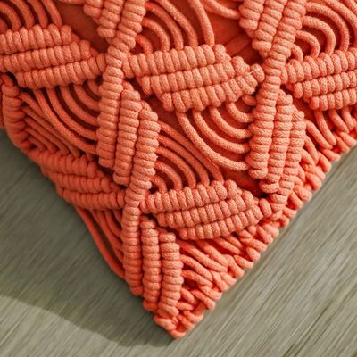 Dreamy Macramé Cushion - Peach