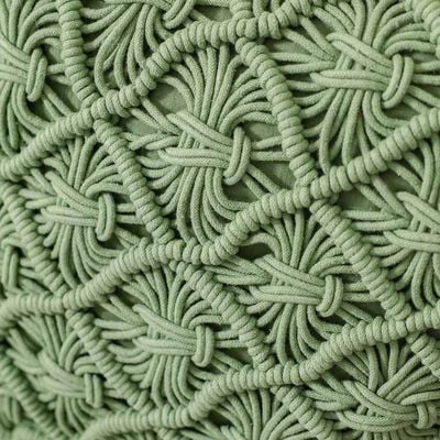 Dreamy Macramé Cushion - Olive Green