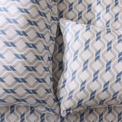 Bliss 3- Piece Queen Fitted Sheet Set 160X200 Cmlt. Blue (FITTED DESGN - 2)