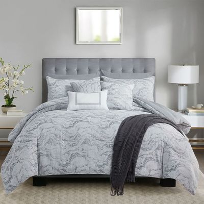 Allure Berenika 10-Piece King Comforter Set 240X260 Cm Grey