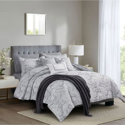 Allure Berenika 10-Piece King Comforter Set 240X260 Cm Grey