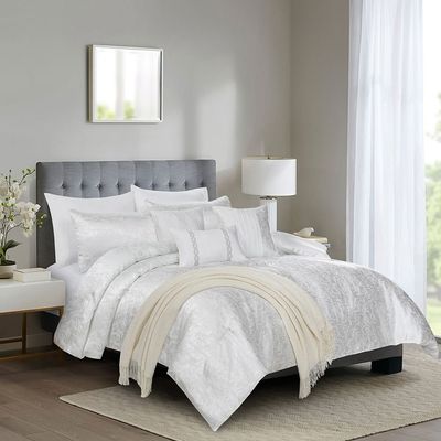 Allure Erin 10-Piece King Comforter Set 240X260 Cm White