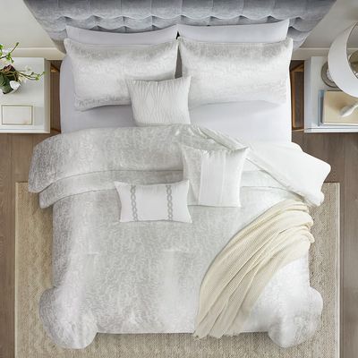 Allure Erin 10-Piece King Comforter Set 240X260 Cm White