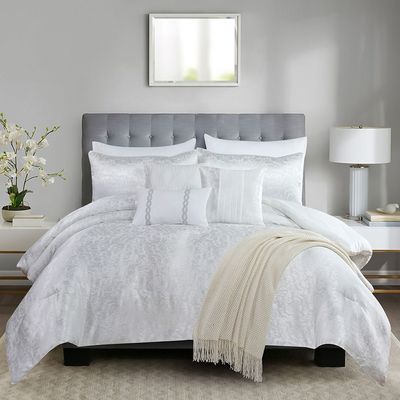 Allure Erin 10-Piece King Comforter Set 240X260 Cm White