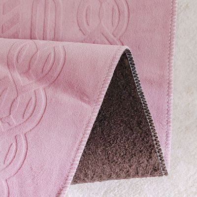 Aw24-Janamaz Embossed Prayer Mat With Beads Pink 70X110 Cm (Ht-002P)