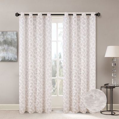 Meadow Set Of 2 Sheer Curtain 135X300Cm Cream